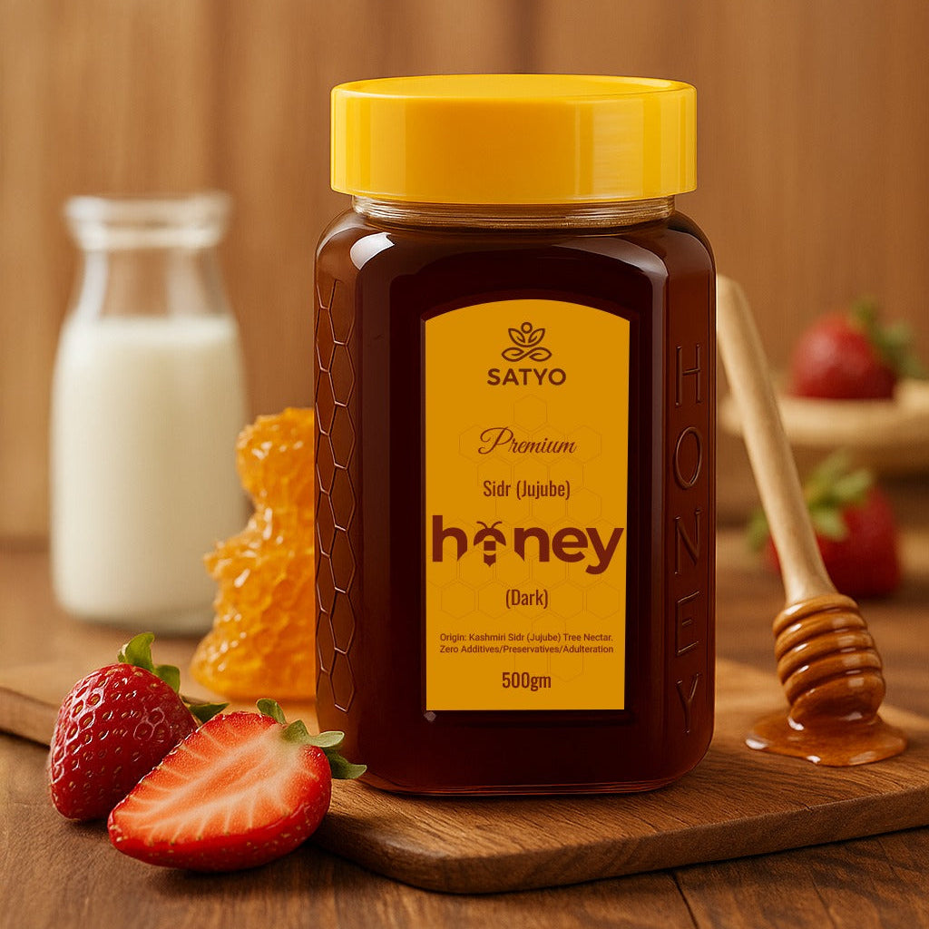 SATYO Premium Kashmiri Sidr Honey (Dark) | Jujube Nectar